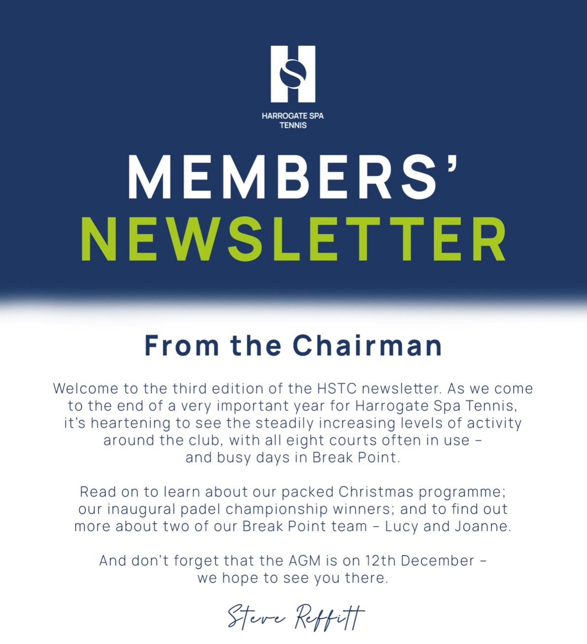 Read our latest newsletter (Dec 4th)
